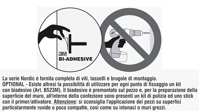 fissaggio adesivo serie nordic colombo design